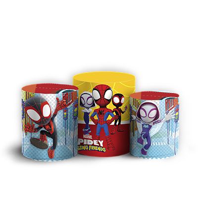 Trio Cilindro Sublimado 3D - Homem Aranha