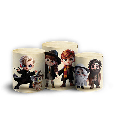 Trio Cilindro Sublimado 3D - Harry Potter