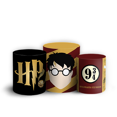 Trio Cilindro Sublimado 3D - Harry Potter
