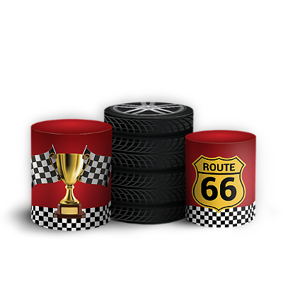 Trio Cilindro Sublimado 3D - Carros