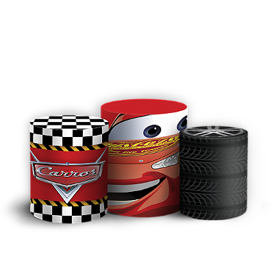 Trio Cilindro Sublimado 3D - Carros
