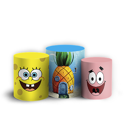 Trio Cilindro Sublimado 3D - Bob Esponja