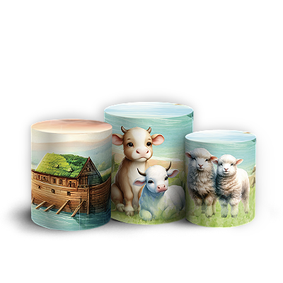 Trio Cilindro Sublimado 3D - Arca de Noé