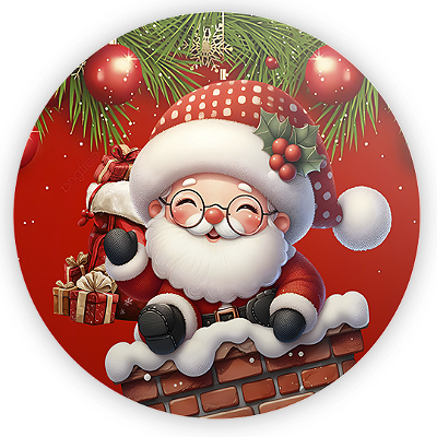 Capa Painel Redondo Sublimado - Natal