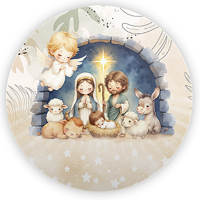 Capa Painel Redondo Sublimado - Natal