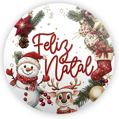 Capa Painel Redondo Sublimado - Natal
