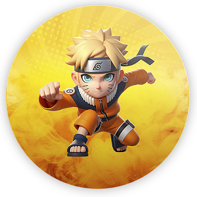 Capa Painel Redondo Sublimado - Naruto