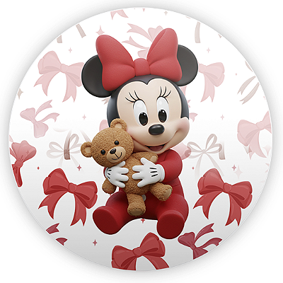 Capa Painel Redondo Sublimado - Minnie