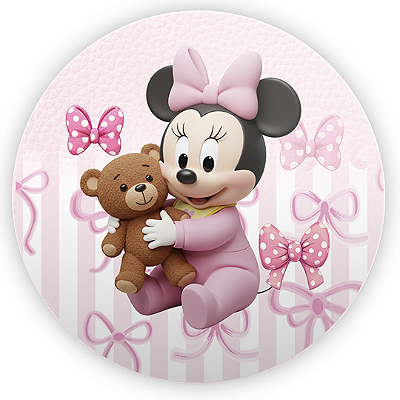 Capa Painel Redondo Sublimado - Minnie