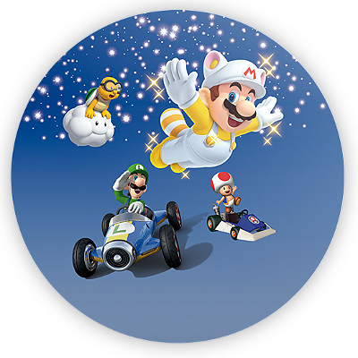 Capa Painel Redondo Sublimado - Super Mario