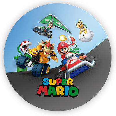 Capa Painel Redondo Sublimado - Super Mario