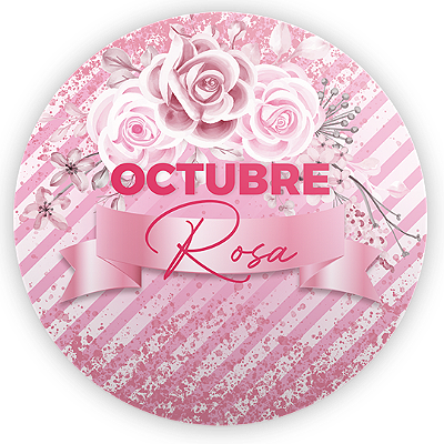 Capa Painel Redondo Sublimado - Octubre Rosa ES