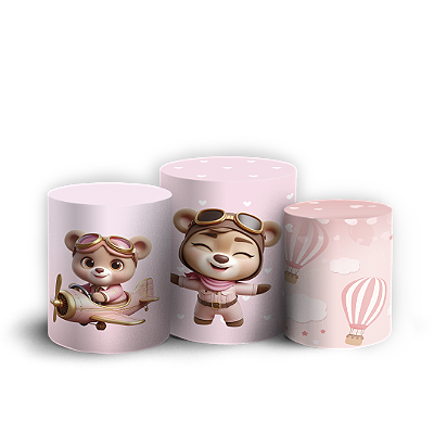 Trio Cilindro Sublimado 3D - Ursinha