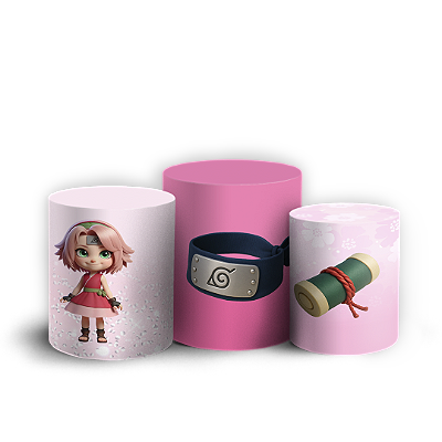 Trio Cilindro Sublimado 3D - Sakura