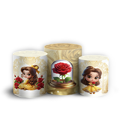 Trio Cilindro Sublimado 3D - Princesa Bela