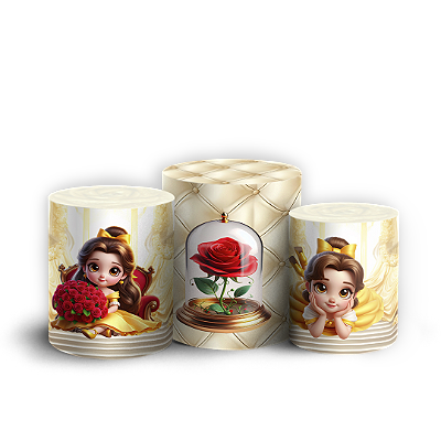 Trio Cilindro Sublimado 3D - Princesa Bela
