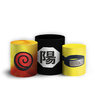 Trio Cilindro Sublimado 3D - Naruto