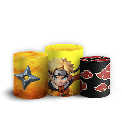 Trio Cilindro Sublimado 3D - Naruto