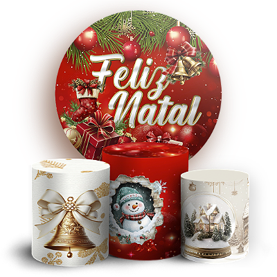 KIT Redondo e Trio Sublimado 3D - Natal