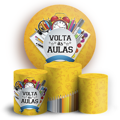 KIT Redondo e Trio Sublimado 3D - Volta as Aulas