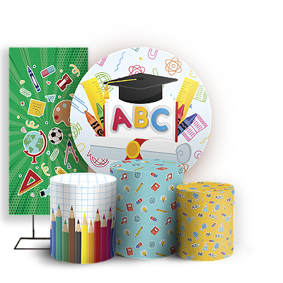 KIT Redondo Trio e Faixa Sublimado 3D - Formatura ABC