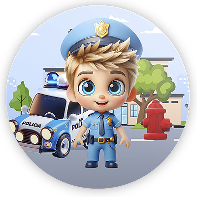 Mini Painel Sublimado 3D - Polícia