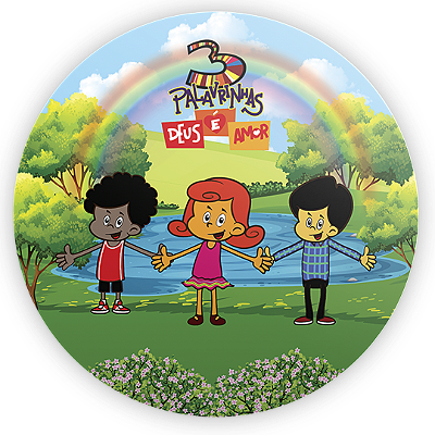 Mini Painel Sublimado 3D - 3 Palavrinhas