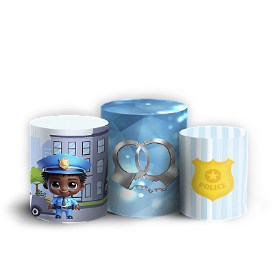 Trio Cilindro Sublimado 3D - Polícia