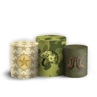Trio Cilindro Sublimado 3D - Exército