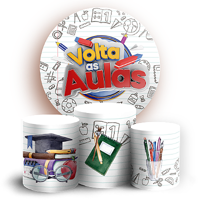 KIT Redondo e Trio Sublimado 3D - Volta as Aulas