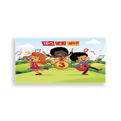 Painel Retangular Sublimado 3D - 3 Palavrinhas