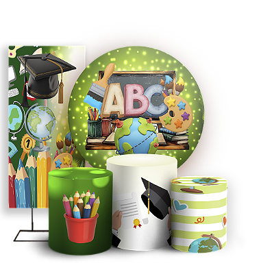 KIT Redondo Trio e Faixa Sublimado 3D - Formatura Abc