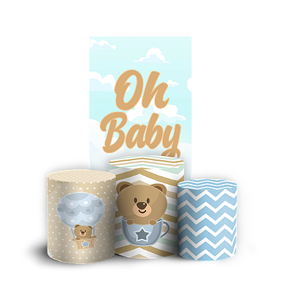 Faixa Lateral e Trio Cilindro Sublimado 3D Vest Facil - Urso Oh Baby