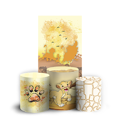 Faixa Lateral e Trio Cilindro Sublimado 3D Vest Facil - Rei Leão Aquarela