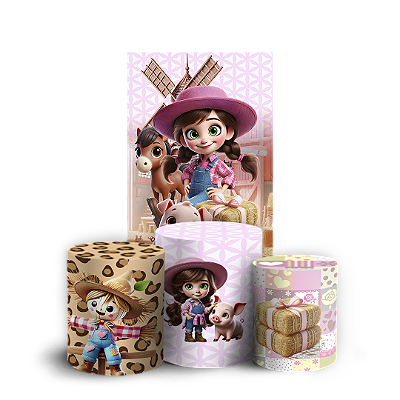 Faixa Lateral e Trio Cilindro Sublimado 3D Vest Facil - Fazendinha