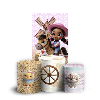 Faixa Lateral e Trio Cilindro Sublimado 3D Vest Facil - Fazendinha