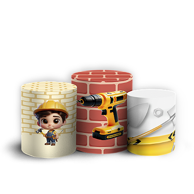 Trio Cilindro Sublimado 3D - Construção