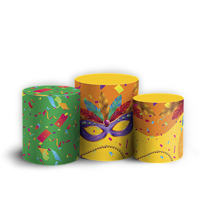 Trio Cilindro Sublimado 3D - Carnaval