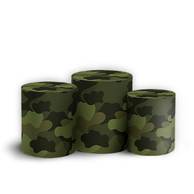Trio Cilindro Sublimado 3D - Militar Exercito