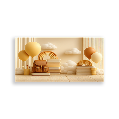 Painel Retangular Sublimado 3D - Fundo Fotografico Escola ABC