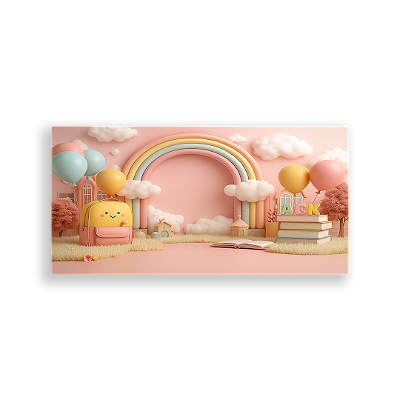 Painel Retangular Sublimado 3D - Fundo Fotografico Escola ABC