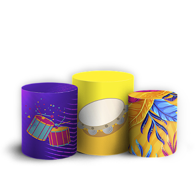 Capas Trio Cilindro Sublimado Vest Facil - Carnaval