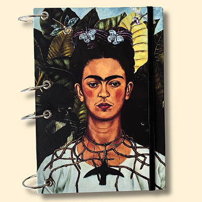 Autorretrato com colar de espinhos e beija-flor - Frida Kahlo (1940) - Argolado - Capa dura - A5