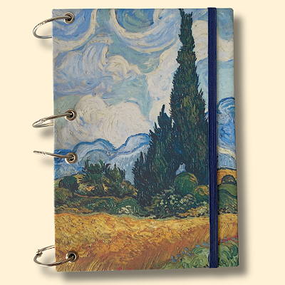 Campo de trigo com cipreste - Van Gogh (1889) - Argolado - Capa Dura - A5
