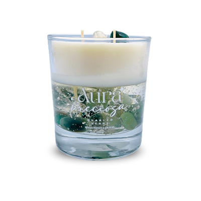 Vela Aura Preciosa Quartzo Verde (200g)