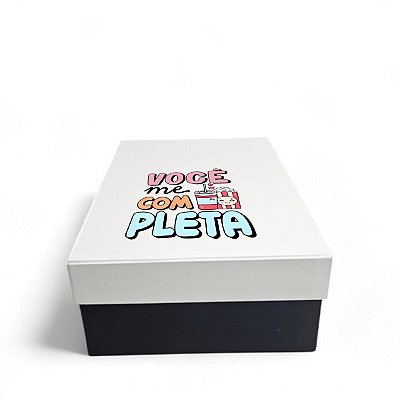 Caixa de Presente 20x20x10 Cartonada  Mensagem 15 Voce Me Completa