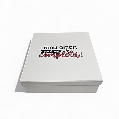 Caixa de Presente 30x30x10 Cartonada com Mensagem 1 Namorado