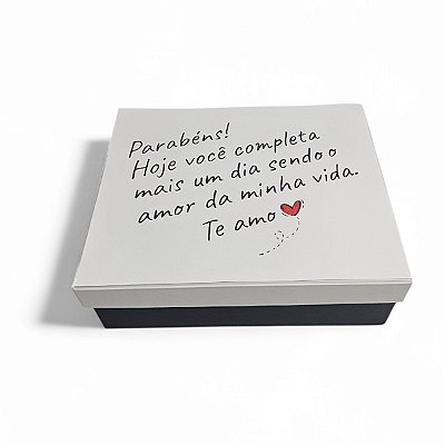 Caixa de Presente 30x30x10 Cartonada com Mensagem 3 Com Voce