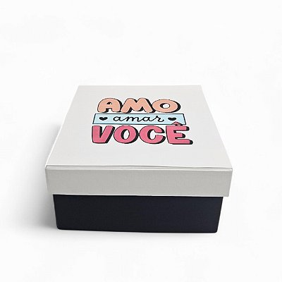 Caixa de Presente 20x25x8 Cartonada Mensagem 11 Amo Amar VC