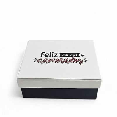 Caixa de Presente 15x20x8 Cartonada Mensagem 5 Feliz Dia dos Namorados